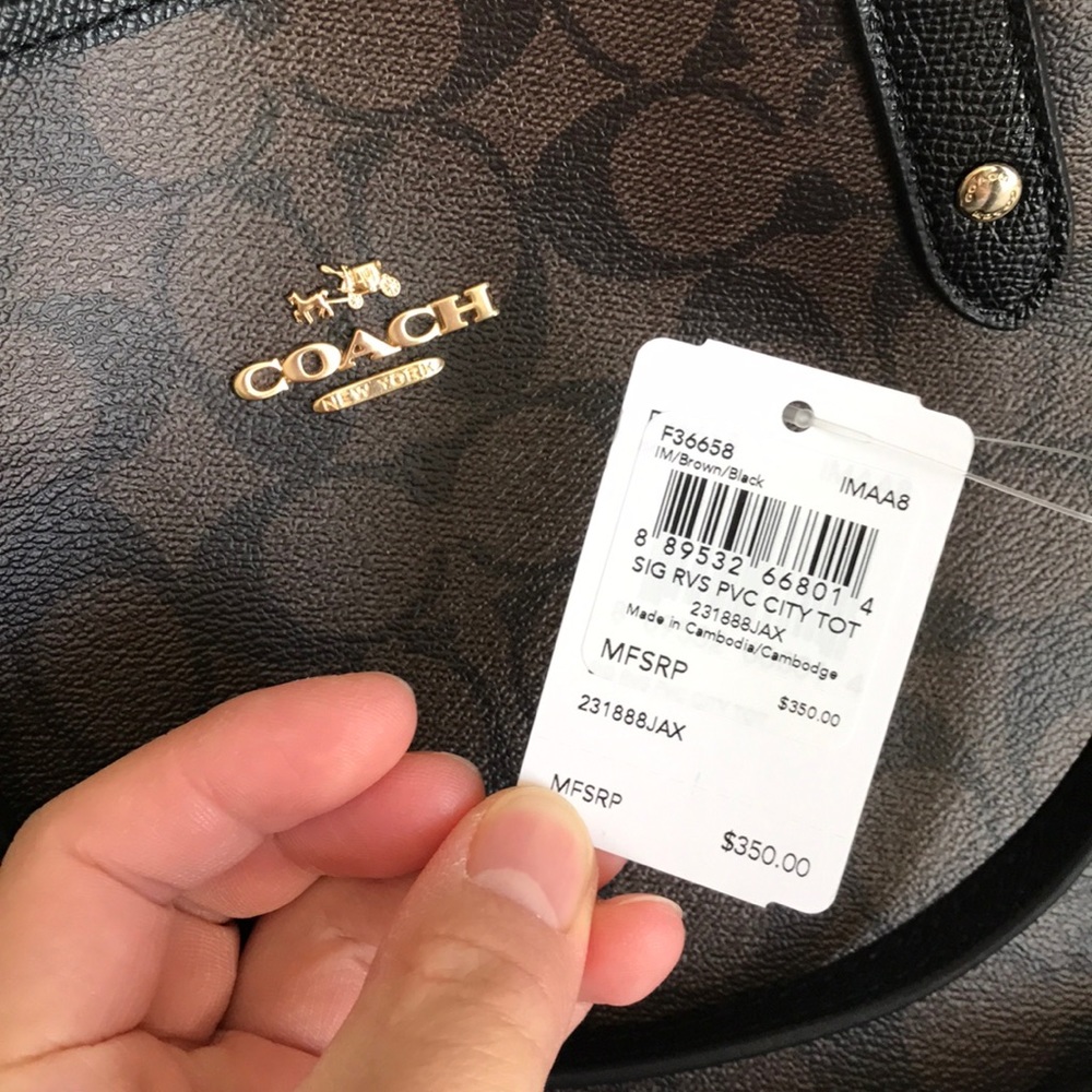 🌷coach reversible tote&pouch/shoulder bag/large - Picture 5 of 8
